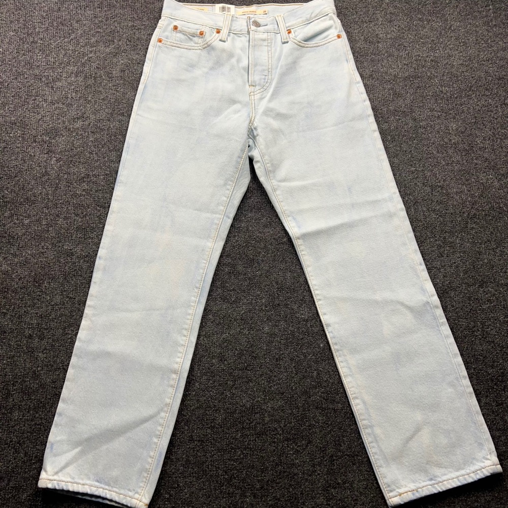 Levis Premium Wedgie Straight Jeans 26x28 Light Blue Dyed Wash 349640113